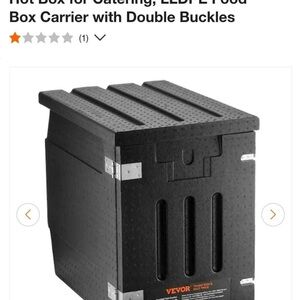 Black Insulated Food Carrier with Double Buckles Brand new in box